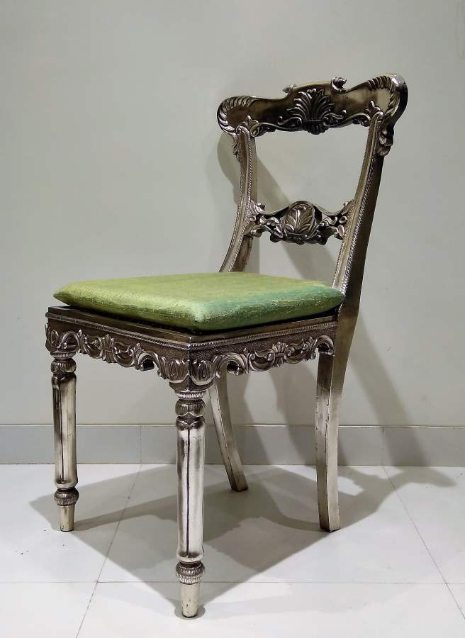 Silver Carved Chair