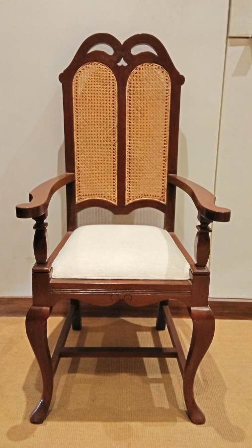 High Backrest Wooden Cane Chair